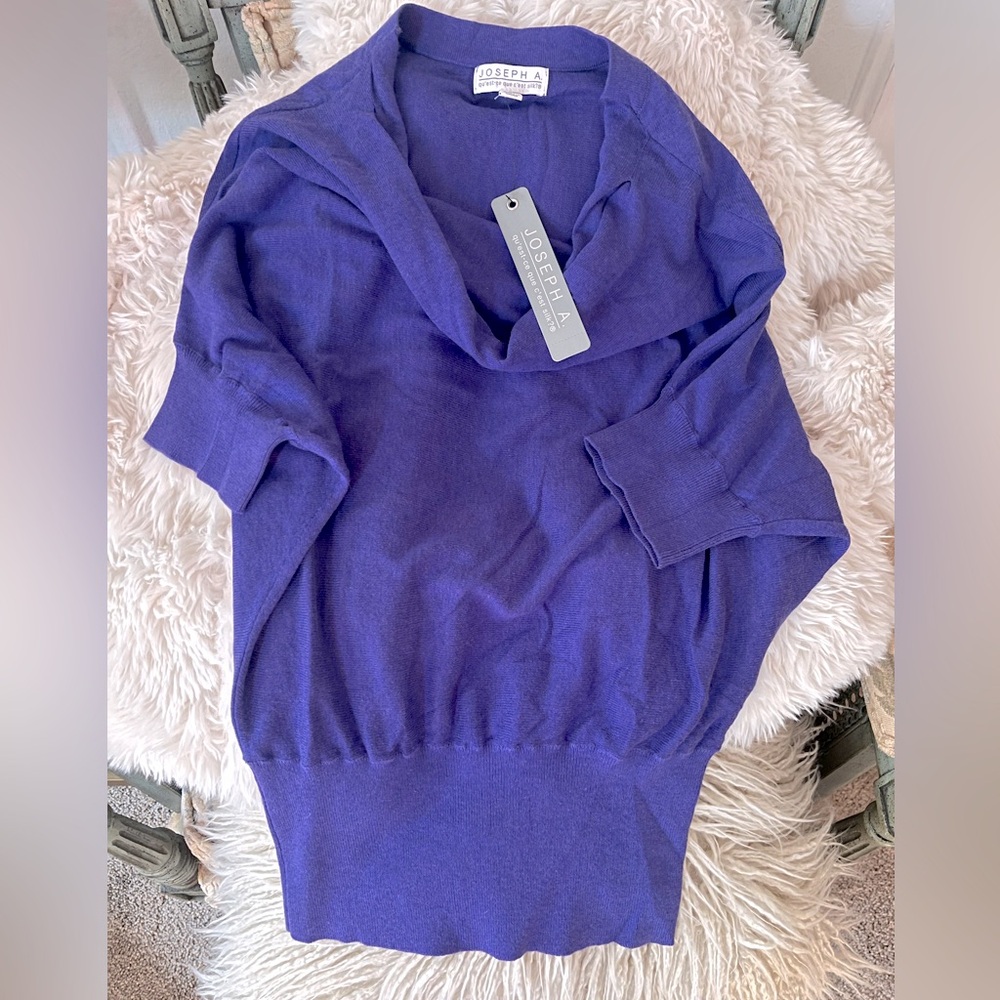 Joseph A qu’est-ce que c’est silk? Cotton Purple pull over top XS NEW w tags NWT